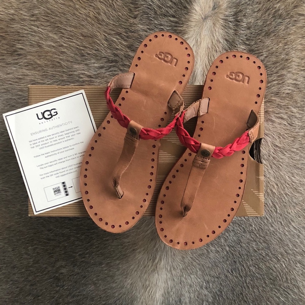 Women’s UGG Tan Leather Sandal size 6